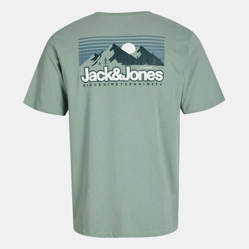 Tee shirt vert d'eau mine col ras de cou imprimé montagnes Homme JACK & JONES Tee shirt vert d'eau mine col ras de cou imprimé montagnes Homme JACK & JONES