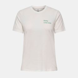 Tee shirt Texi Feeling lucky today coton Femme ONLY