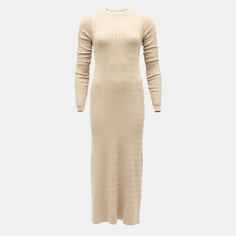 Robe maxi maille torsadée col rondFemme BILL TORNADE