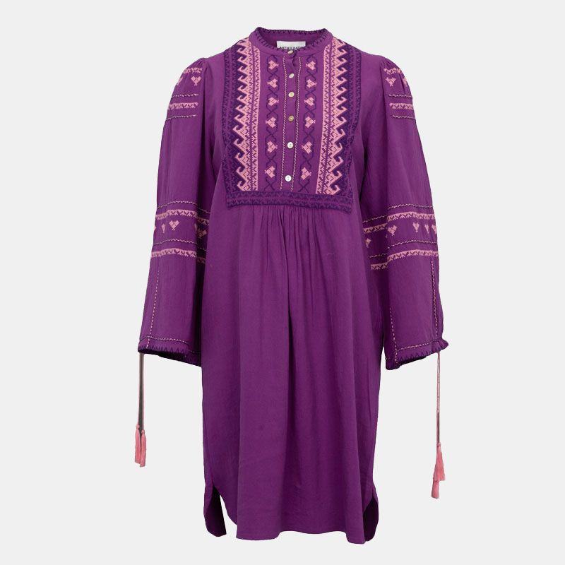 Robe coton purple lima avec broderie Femme ANTIK BATIK