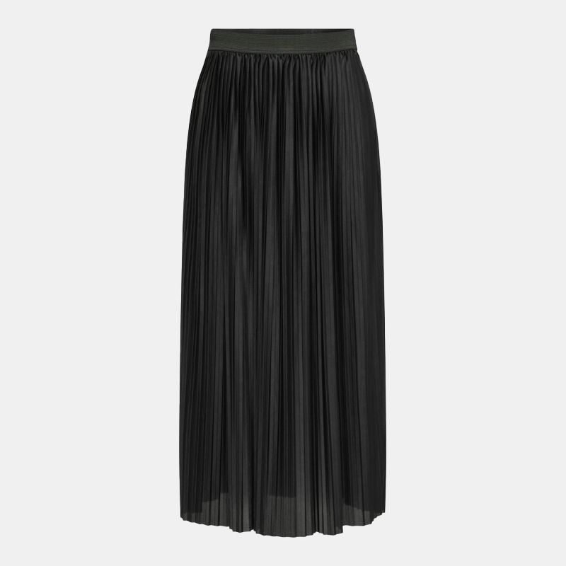 Jupe longue plissée noire boa ceinture élastique Femme JDY