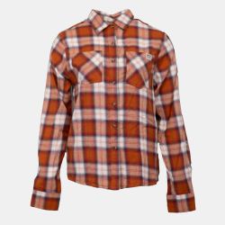 Chemise à carreaux coton Austin orange Femme AMERICAN PEOPLE Chemise à carreaux coton Austin orange Femme AMERICAN PEOPLE