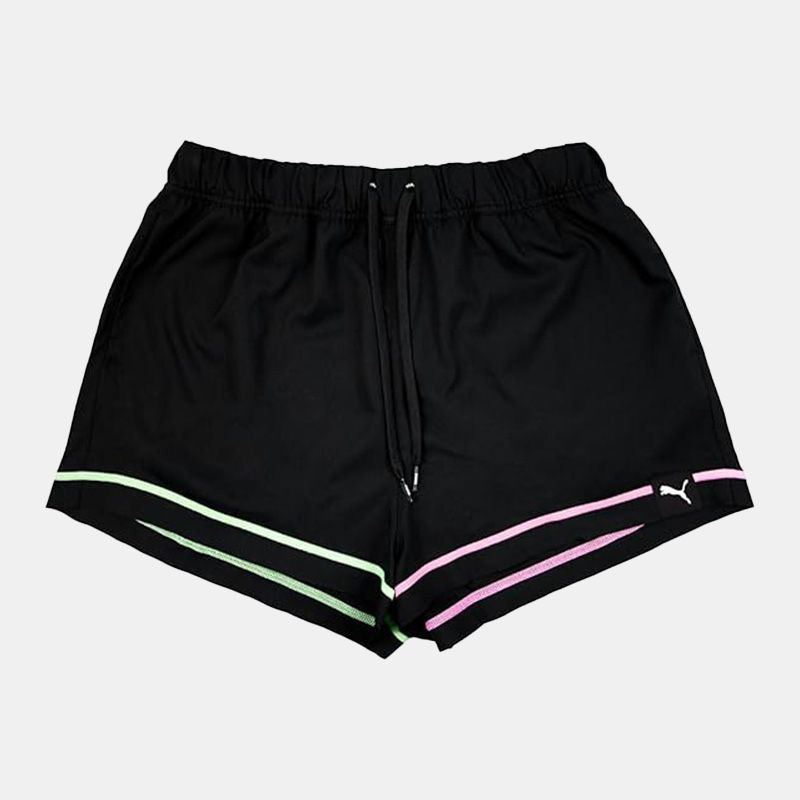 Short de bain noir avec surpiqures colorées pastels Femme PUMA