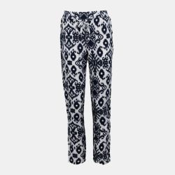Pantalon carotte fluide motif éthnique bleu marine Femme VERO MODA