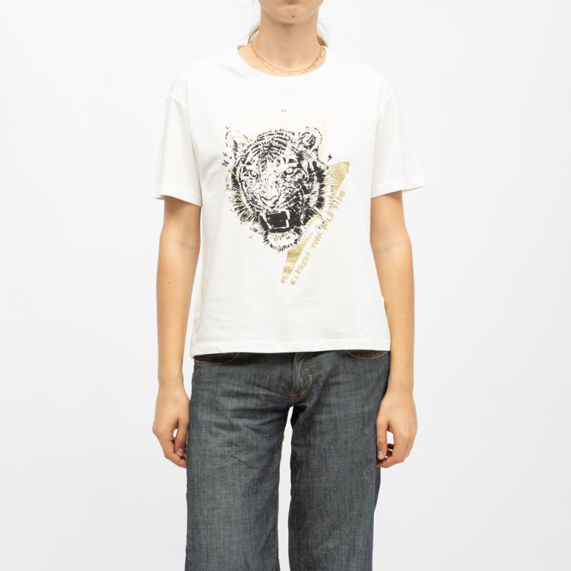 TEE SHIRT MC TIGER OFF WHITE 04V133W