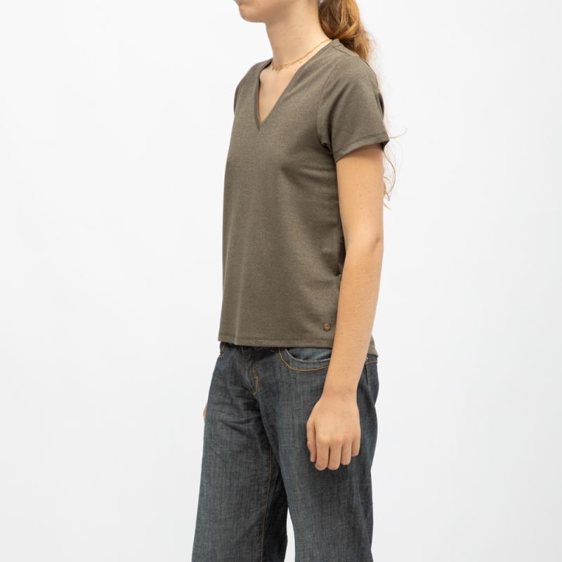 TEE SHIRT MC GLOWY KHAKI P106W