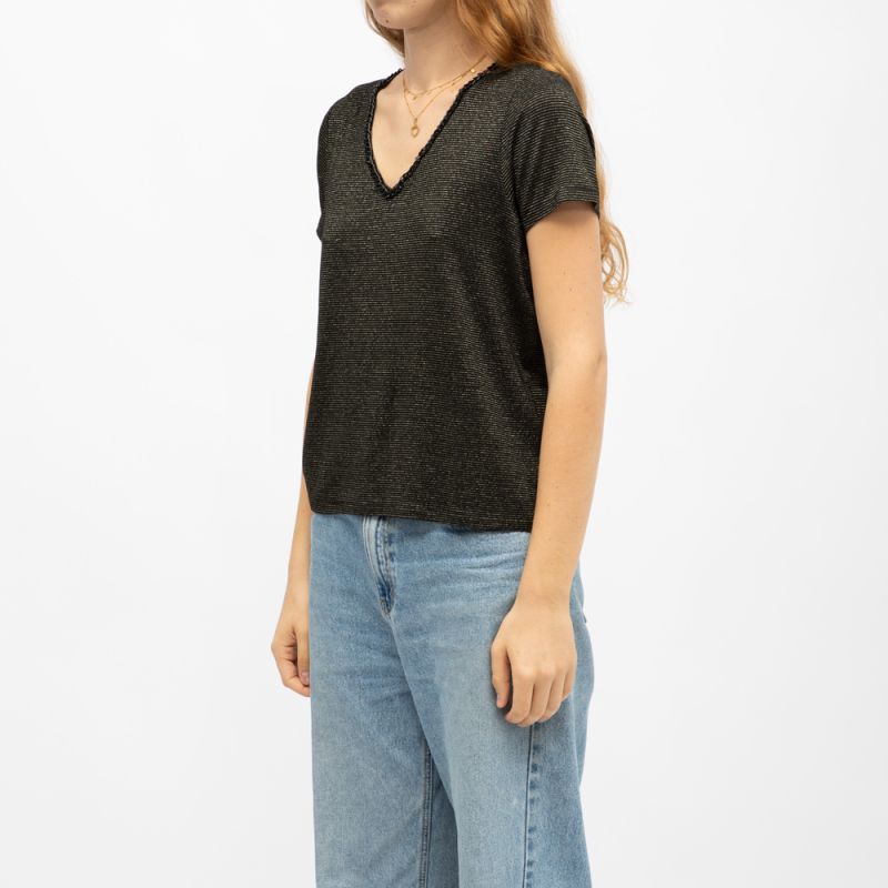 Tee shirt mc oxane black 04v123w Femme DEELUXE 74