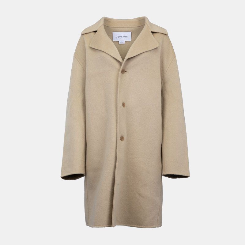Veste longue oversize beige coton Femme CALVIN KLEIN