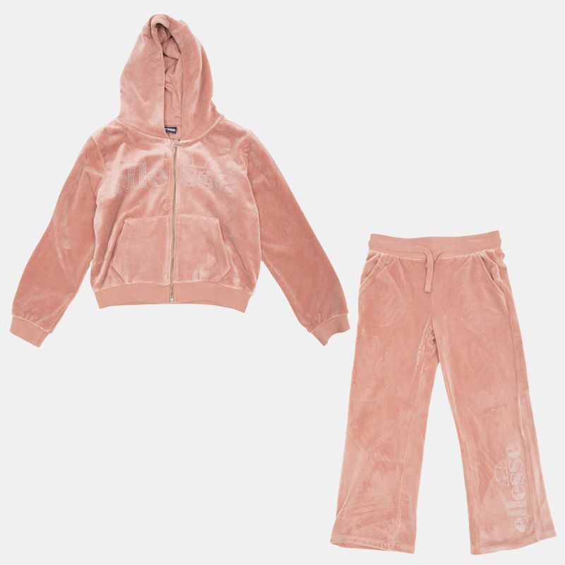 Ensemble velours sweat zippé à capuche avec jogging fille Enfant ELLESSE