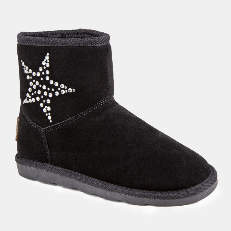 Boots Chacha fourrées noires Femme LES TROPEZIENNES