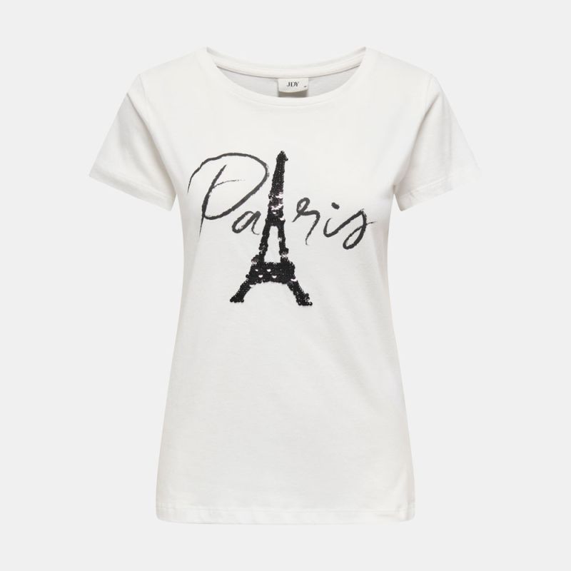 Tee shirt jdyparis cloud dancer paris 15366184 4428 Femme JDY