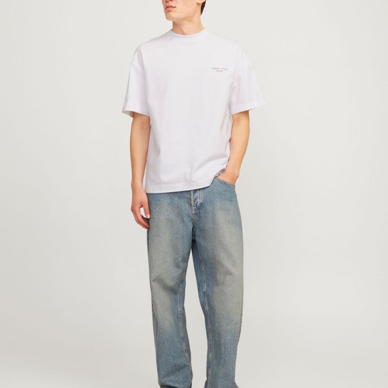 Tee shirt jwhnoho back graphic bright white 12285929 4401 Homme JACK & JONES