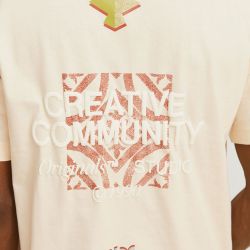 Tee shirt jwhnoho back graphic buttercream 12285928 4400 Homme JACK & JONES