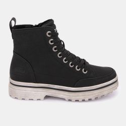 Baskets montantes à lacets zippées semelle crantée blanche usée Femme DOCKERS BY GERLI