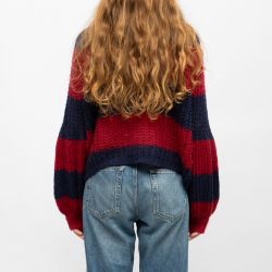 Pull blu/rosso m7501c001 Femme PLEASE