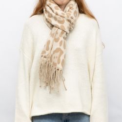 Echarpe leopard beige man-wh-252642 45190cm Femme MANOUKIAN