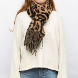 Echarpe leopard beige man-wh-252642 45190cm Femme MANOUKIAN