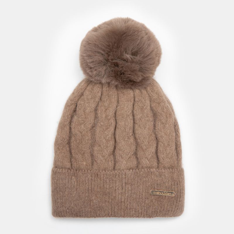 Bonnet angora beige man-jy-224070 Femme MANOUKIAN