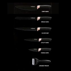 SET DE 7 COUTEAUX OR AVEC SUPPORT KB-01