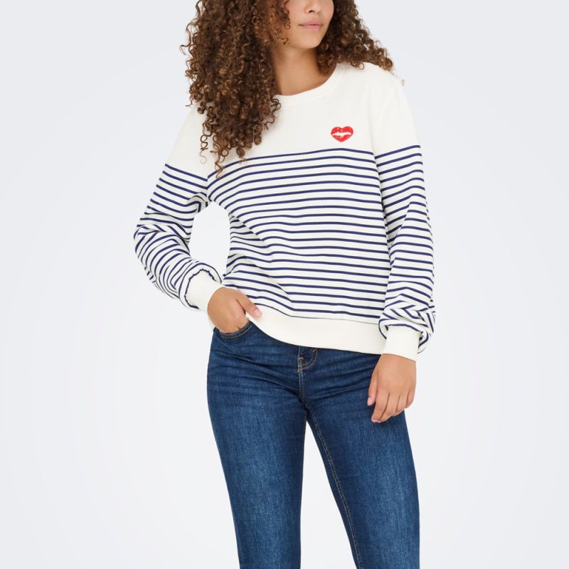 SWEAT ONLBINE CLOUD DANCER STRIPES MERMAID PRIN 15362089 4440