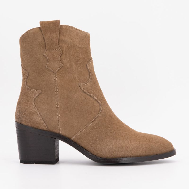 Bottine a talon taupe suede b-24456-1 t36/40 Femme ELWIN