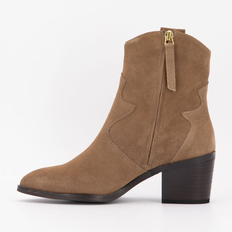 Bottine a talon taupe suede b-24456-1 t36/40 Femme ELWIN