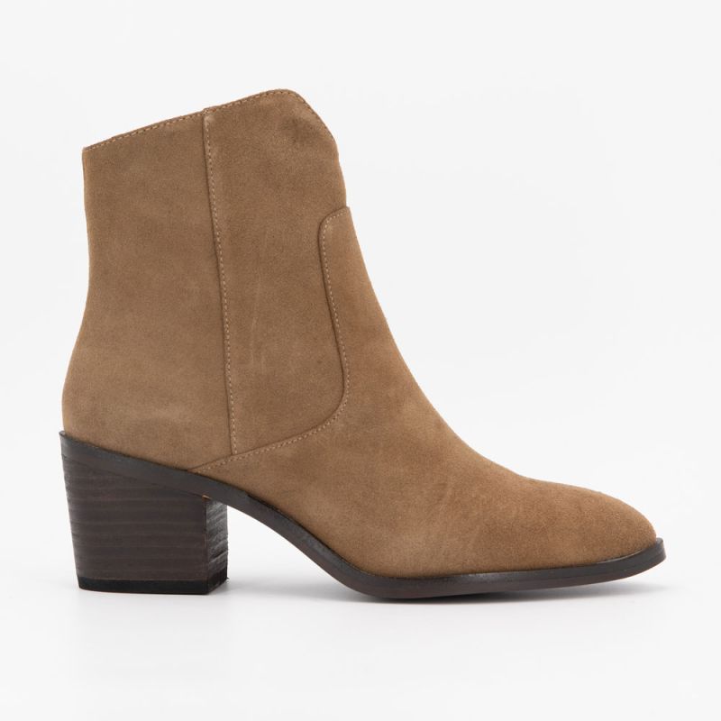 Bottine a talon taupe suede b-24456-2 t36/40 Femme ELWIN