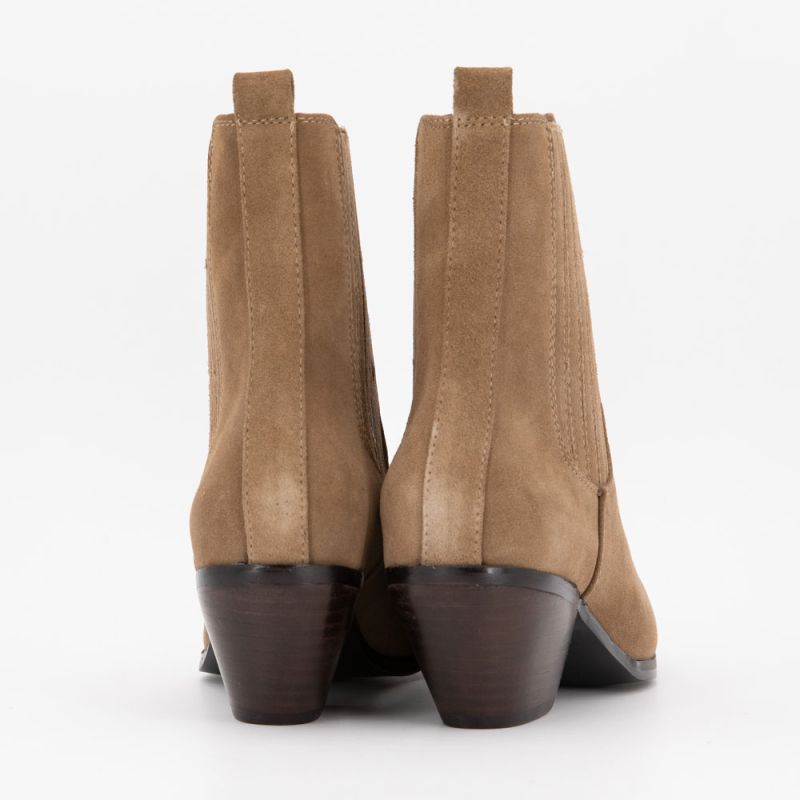 Bottine a talon taupe suede b-24427-1 t36/40 Femme ELWIN