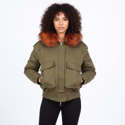 Blouson à capuche fourrure noir Femme THE NEW DESIGNERS