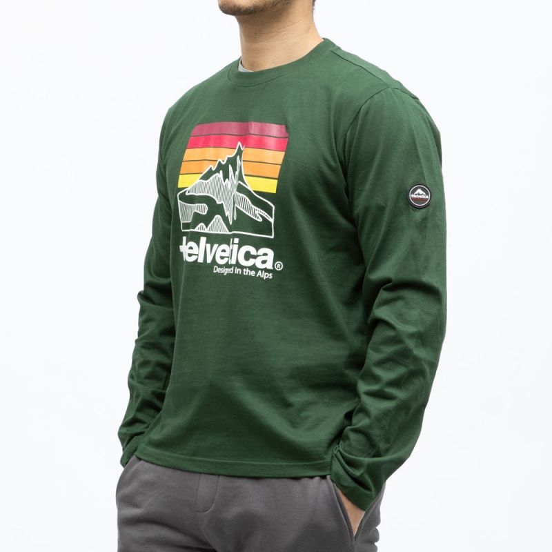 Tee shirt ml kaki 13 monaco Homme HELVETICA