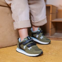 Baskets avec scratch imprimé logo Enfant US POLO