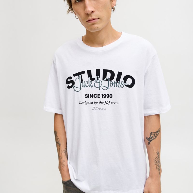 Tee shirt jjyuki black 12278495 4357 Homme JACK & JONES