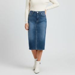Jupe denim fourreau délavé Femme PLEASE