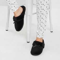 Chaussons fausse fourrure noeud Carmeline Femme LES PETITES...PARIS