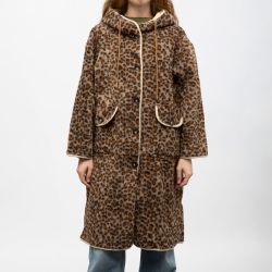 Veste sherpa longue a capuche brown h24chels Femme GOLD AND SILVER