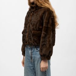 Manteau fourrure coffee h25best f Femme GOLD AND SILVER