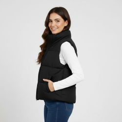 Doudoune sans manches courte col cheminée Femme PIECES