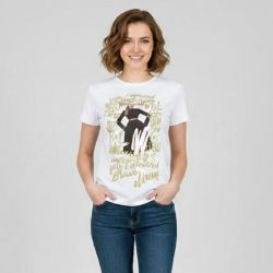 T shirt coton blanc avec écritures Femme IMPERIAL