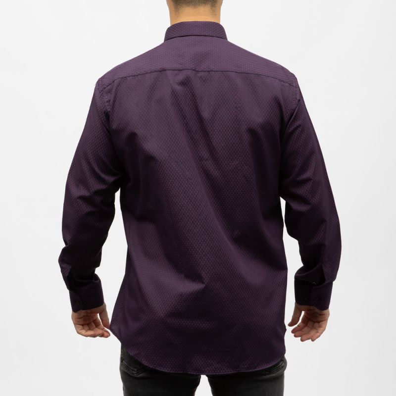 Bill00 chemise coton poly lie de vin - jacquard Homme BILL TORNADE