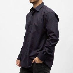 Bill00 chemise coton poly bleu marine motif rouge Homme BILL TORNADE