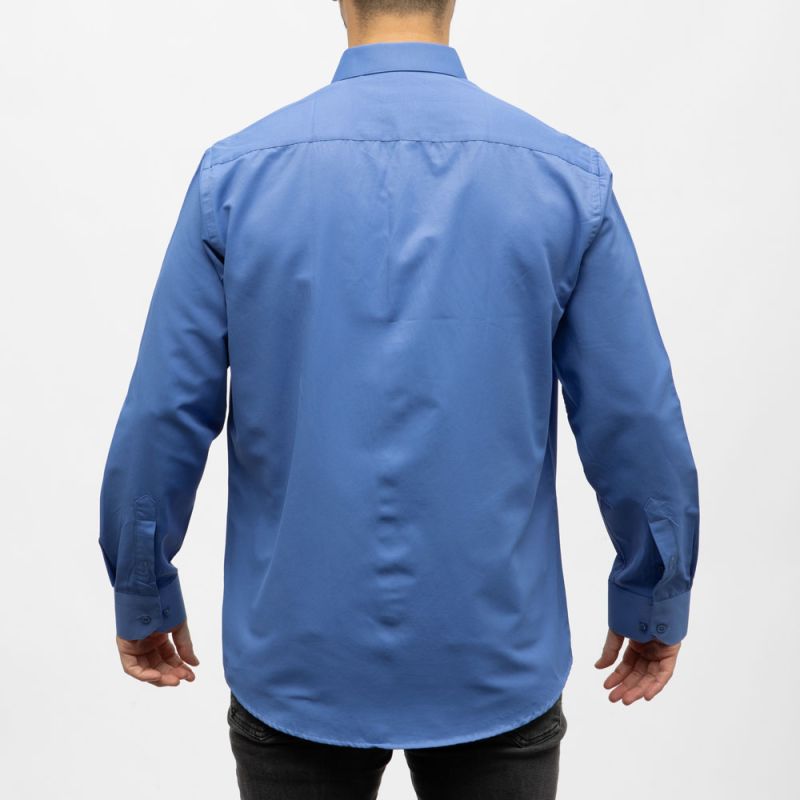 Bill01 chemise coton poly uni petrole Homme BILL TORNADE