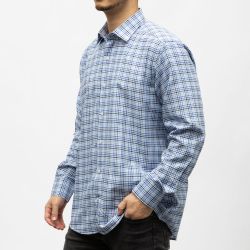 Bill00 chemise coton poly bleu marine - carreaux Homme BILL TORNADE