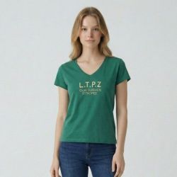 Tee shirt col v astrakan cryosol Femme LES TROPEZIENNES PAR M.BELARBI