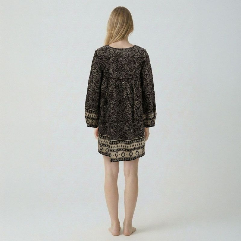 Robe vegetal noir crest Femme LES TROPEZIENNES PAR M.BELARBI