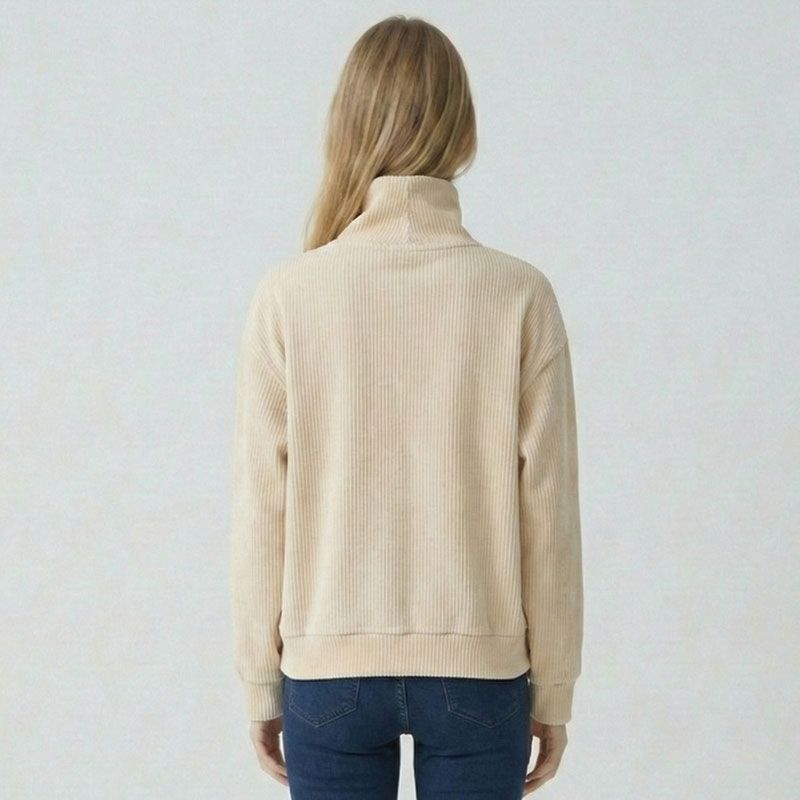 Sweat col camionneur kaki doline Femme LES TROPEZIENNES PAR M.BELARBI