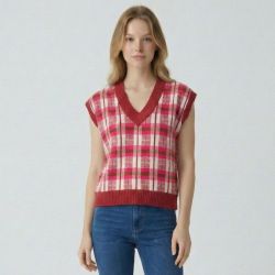 Pull sm carreaux fuchsia puimichel Femme LES TROPEZIENNES PAR M.BELARBI