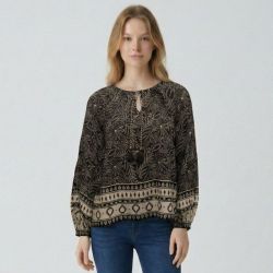 Blouse vegetal noir dune Femme LES TROPEZIENNES PAR M.BELARBI