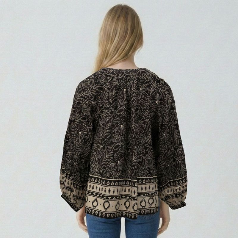 Blouse vegetal noir dune Femme LES TROPEZIENNES PAR M.BELARBI