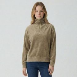 Sweat col camionneur kaki doline Femme LES TROPEZIENNES PAR M.BELARBI