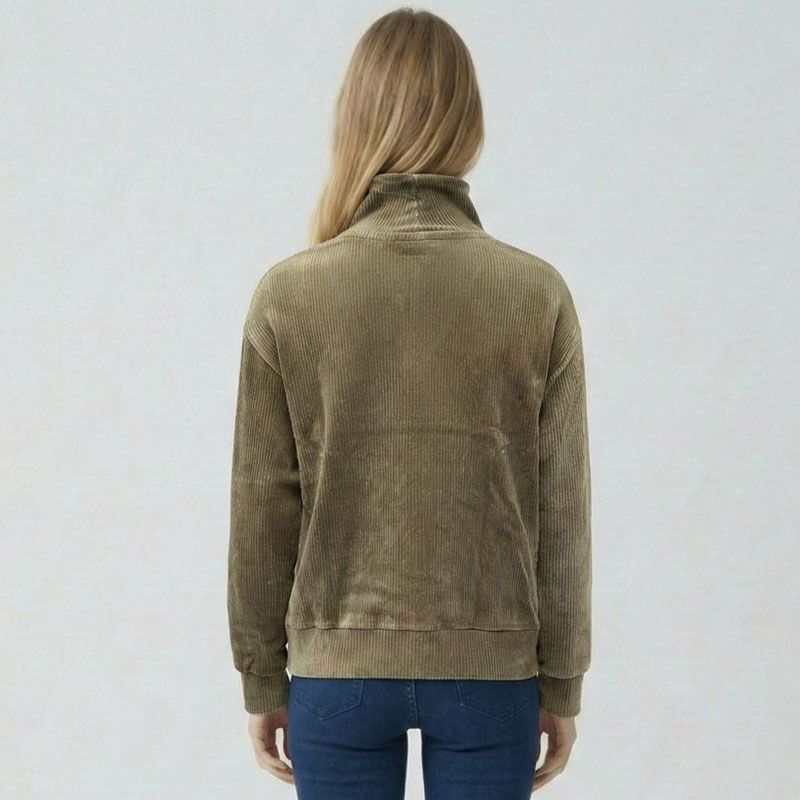 Sweat col camionneur kaki doline Femme LES TROPEZIENNES PAR M.BELARBI